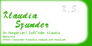 klaudia szunder business card